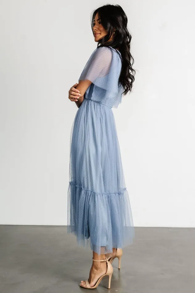 Martha Smocked Tulle Dress Dusty Blue Women Baltic Born Tulle Styles Martha Smocked Tulle Dress Dusty Blue Women Baltic Born Tulle Styles