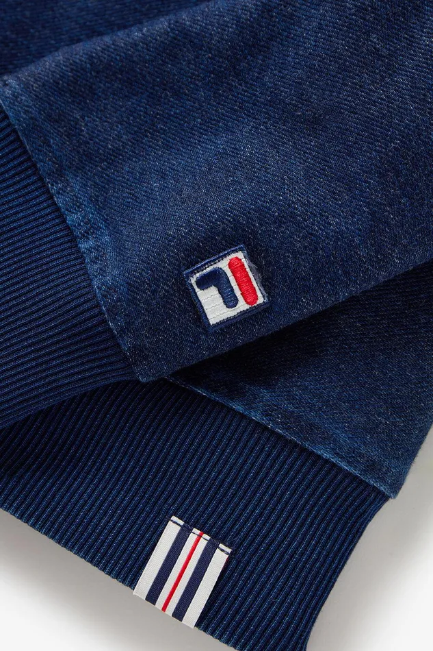 Matching Sets Women Fila Denim Crew Neck Top 401 Indigo Blue