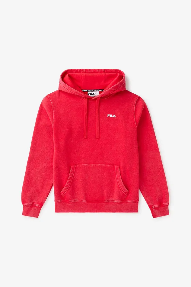 Matching Sets Women Fila Sportstyle Linear Logo Hoodie 611 Fila Redwhite