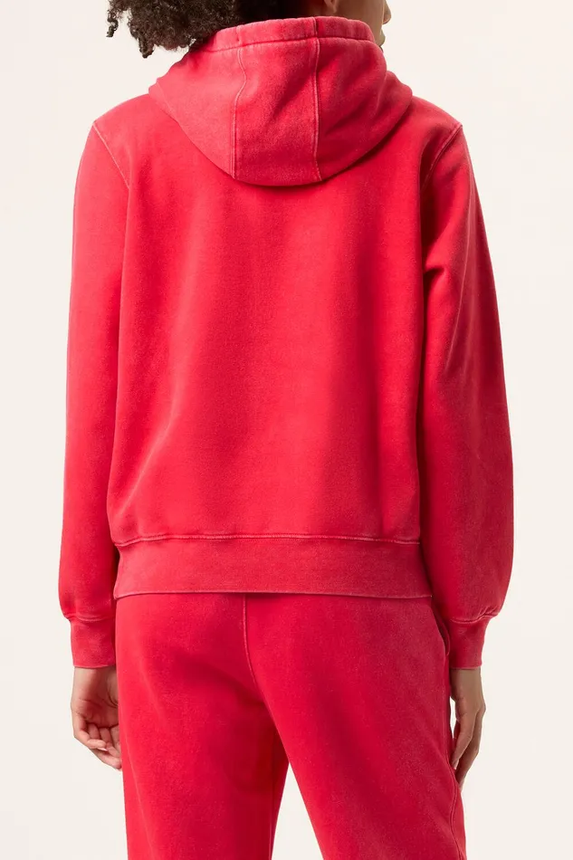 Matching Sets Women Fila Sportstyle Linear Logo Hoodie 611 Fila Redwhite