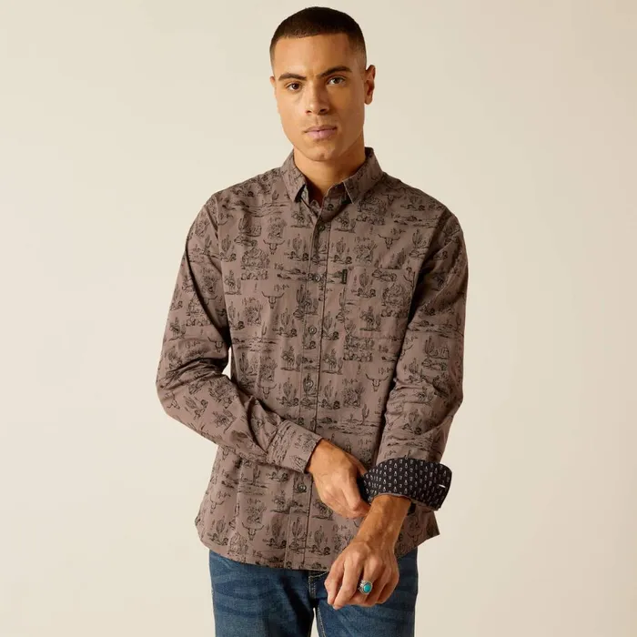 Matteo Stretch Modern Fit Shirt Eiffel Tower Men Ariat Button Down Shirts