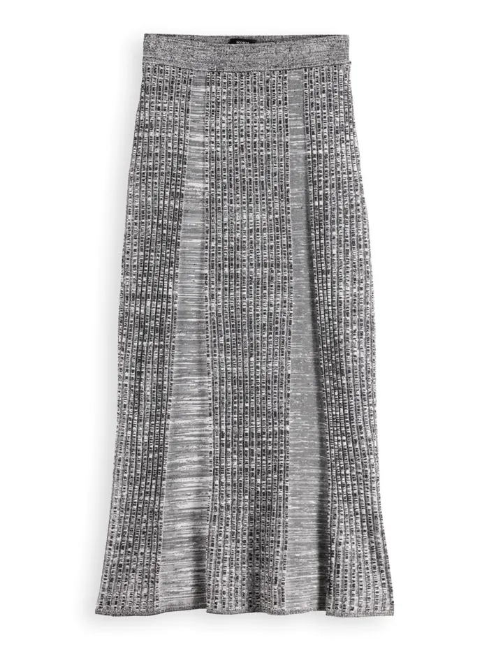 Maxi Ribbed Knitted Skirt Black Women Scotch and Soda Skirts and Shorts