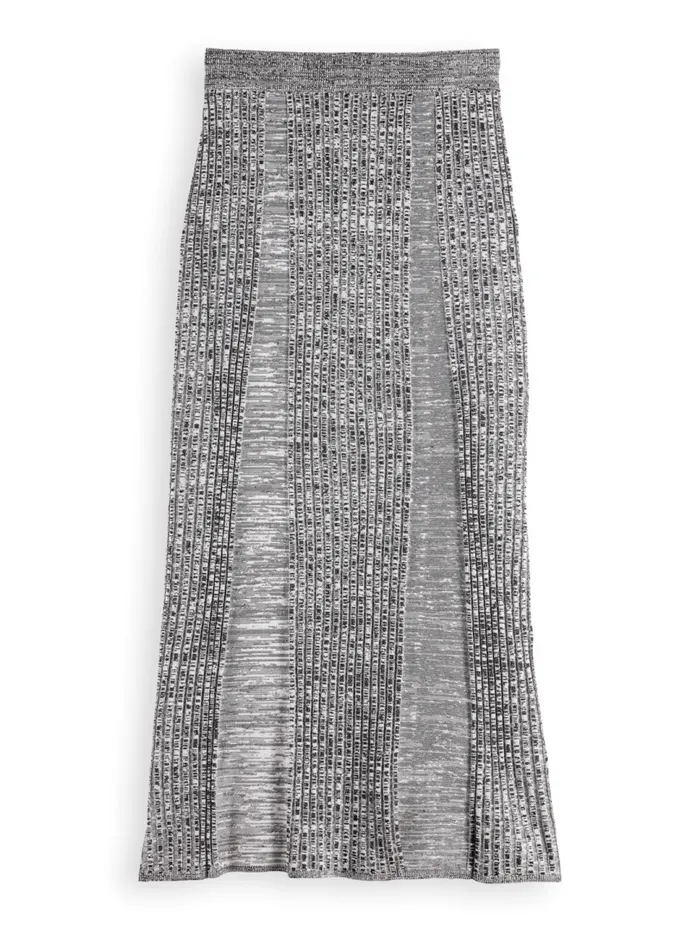Maxi Ribbed Knitted Skirt Black Women Scotch and Soda Skirts and Shorts