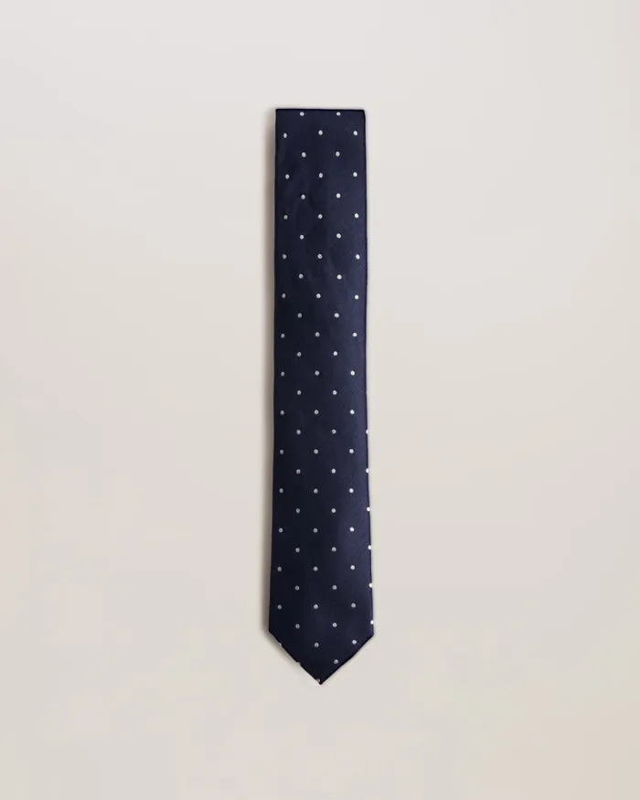Men ALOYSIS 8211 Spotted Silk Linen Tie Navy Ted Baker Ties and Bowties Men ALOYSIS 8211 Spotted Silk Linen Tie Navy Ted Baker Ties and Bowties