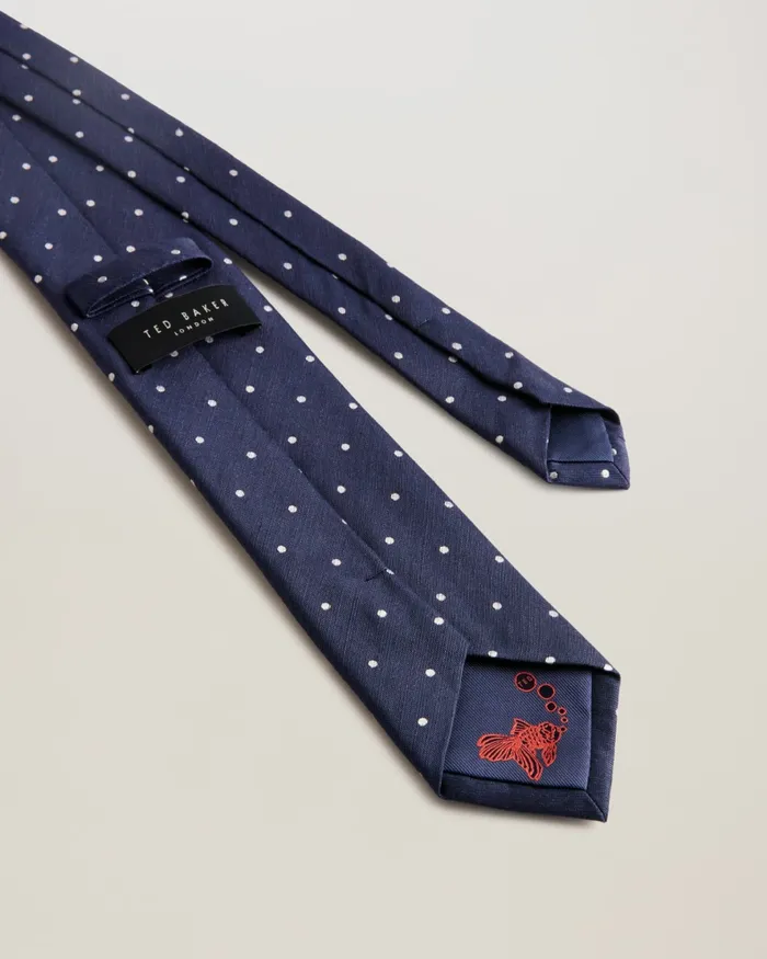 Men ALOYSIS 8211 Spotted Silk Linen Tie Navy Ted Baker Ties and Bowties Men ALOYSIS 8211 Spotted Silk Linen Tie Navy Ted Baker Ties and Bowties