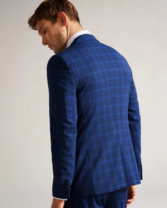 Men APOLLOJ 8211 Wool And Silk Check Suit Jacket Dark Blue Ted Baker Suits Men APOLLOJ 8211 Wool And Silk Check Suit Jacket Dark Blue Ted Baker Suits