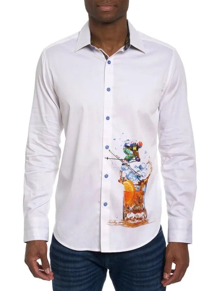 Men APRESSKI LONG SLEEVE BUTTON DOWN SHIRT TALL White Robert Graham Button Down Shirts