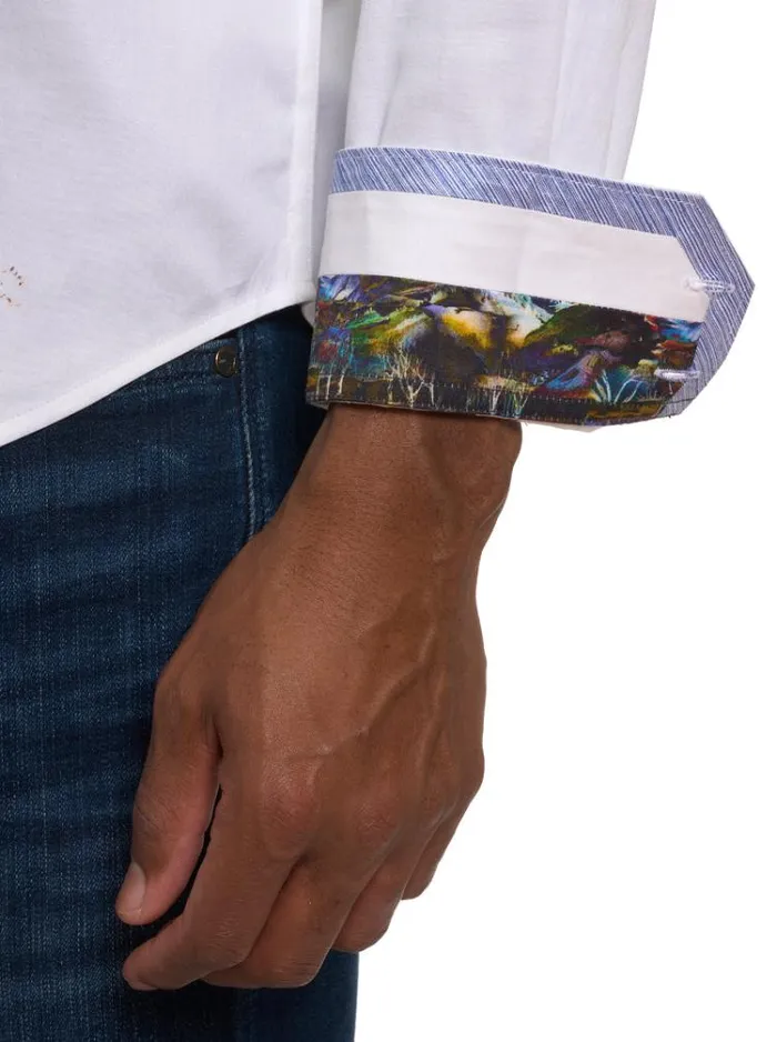Men APRESSKI LONG SLEEVE BUTTON DOWN SHIRT TALL White Robert Graham Button Down Shirts