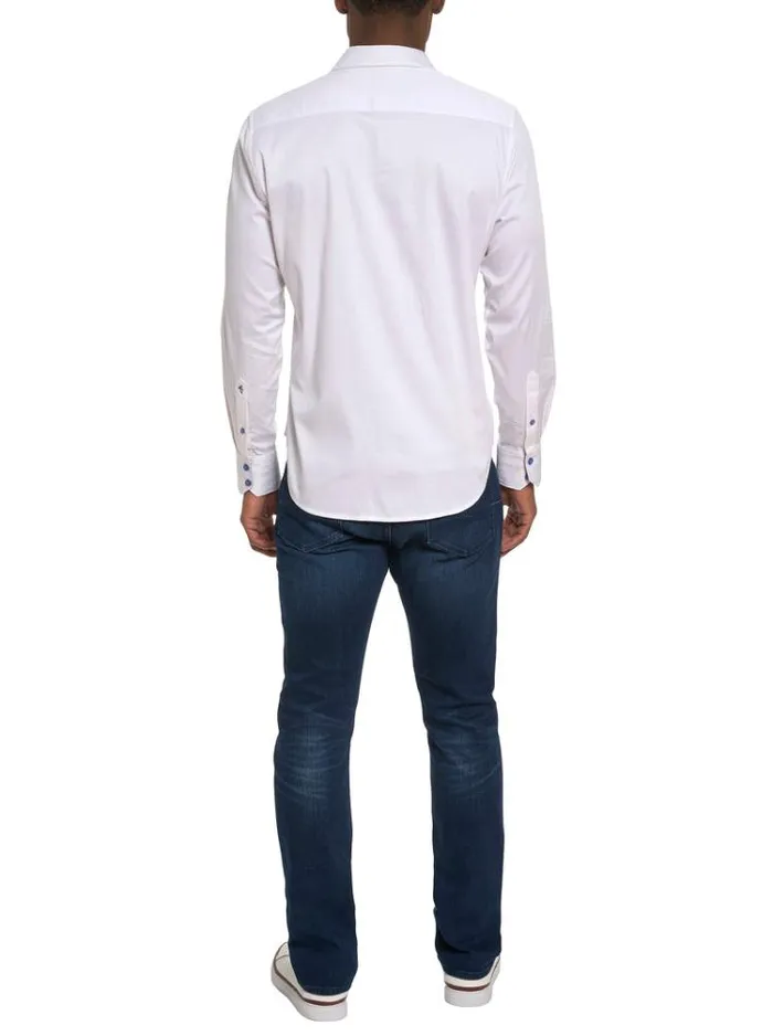 Men APRESSKI LONG SLEEVE BUTTON DOWN SHIRT TALL White Robert Graham Button Down Shirts