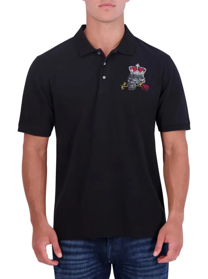Men AREZZO KNIT POLO Black Robert Graham Polos and TShirts