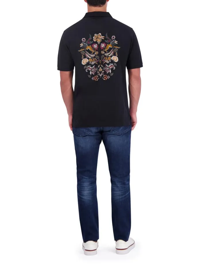 Men AREZZO KNIT POLO Black Robert Graham Polos and TShirts