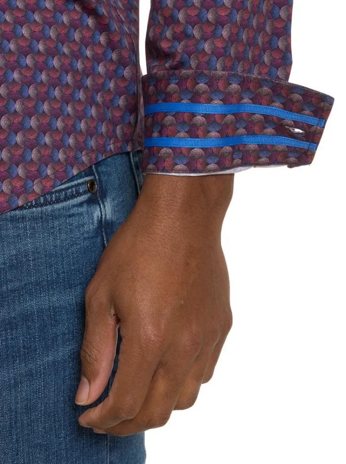 Men BARRONE MOTION LONG SLEEVE KNIT BUTTON DOWN SHIRT Multi Robert Graham Button Down Shirts