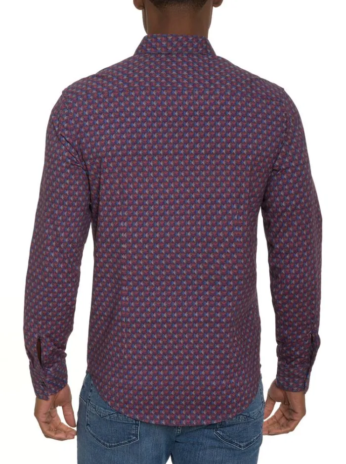 Men BARRONE MOTION LONG SLEEVE KNIT BUTTON DOWN SHIRT Multi Robert Graham Button Down Shirts