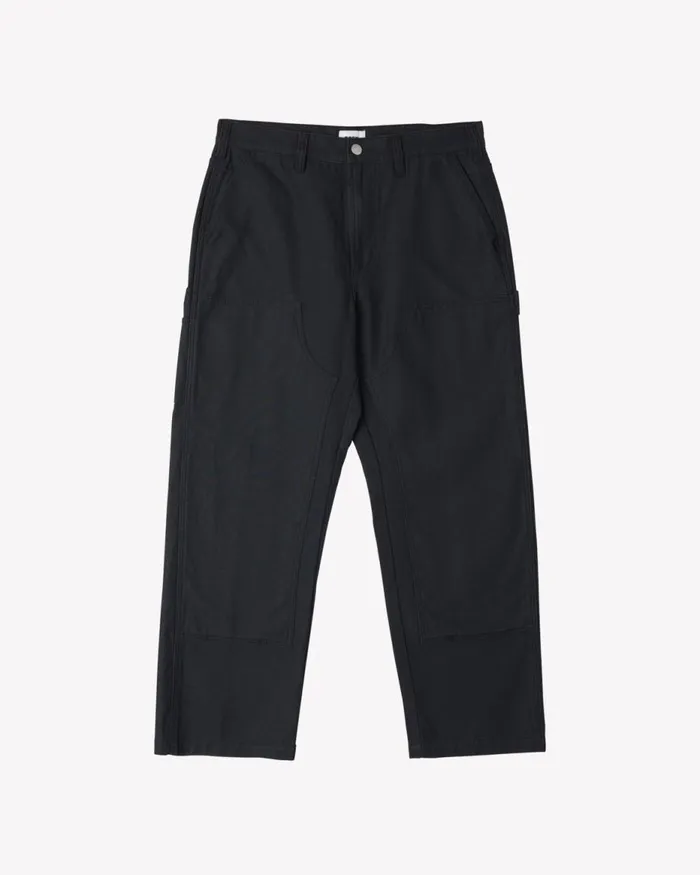 Men BIG TIMER TWILL DOUBLE KNEE PANT Black OBEY Clothing BOTTOMS