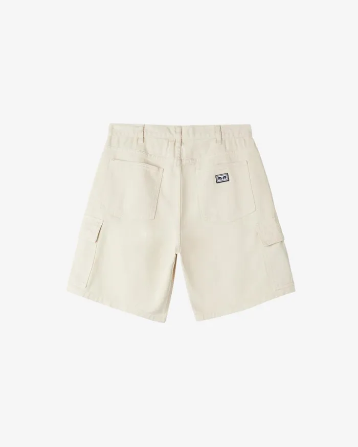 Men BIGWIG BAGGY DENIM CARGO SHORT Stone Wash Indigo OBEY Clothing BIGWIG