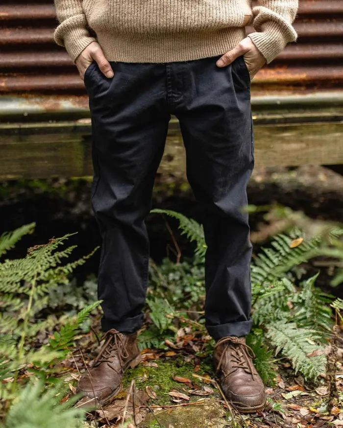 Men Bottoms Passenger 365 Organic Cotton Trouser Faded Black Faded Black