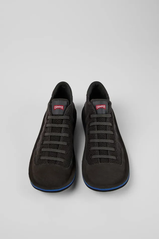 Men Camper Ankle Boots Beetle Gray TextileNubuck Basket Bootie Men Camper Ankle Boots Beetle Gray TextileNubuck Basket Bootie