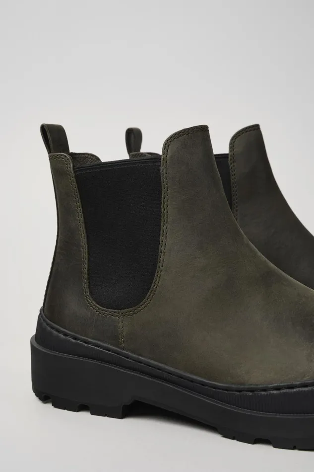 Men Camper Ankle Boots Brutus Trek MICHELIN Green Nubuck Ankle Boots