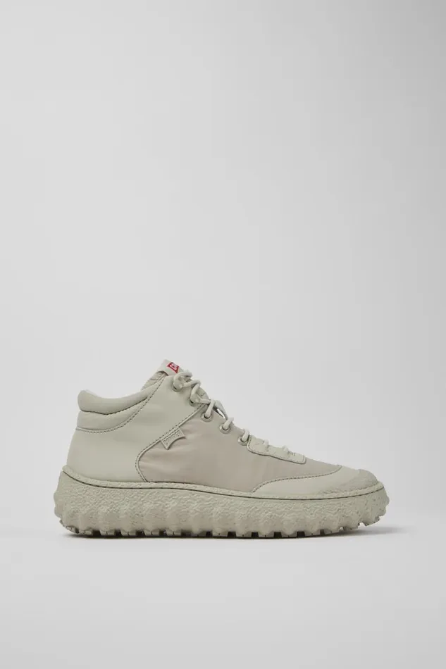 Men Camper Ankle Boots Ground MICHELIN White Textile And Leather Shoes Men Camper Ankle Boots Ground MICHELIN White Textile And Leather Shoes