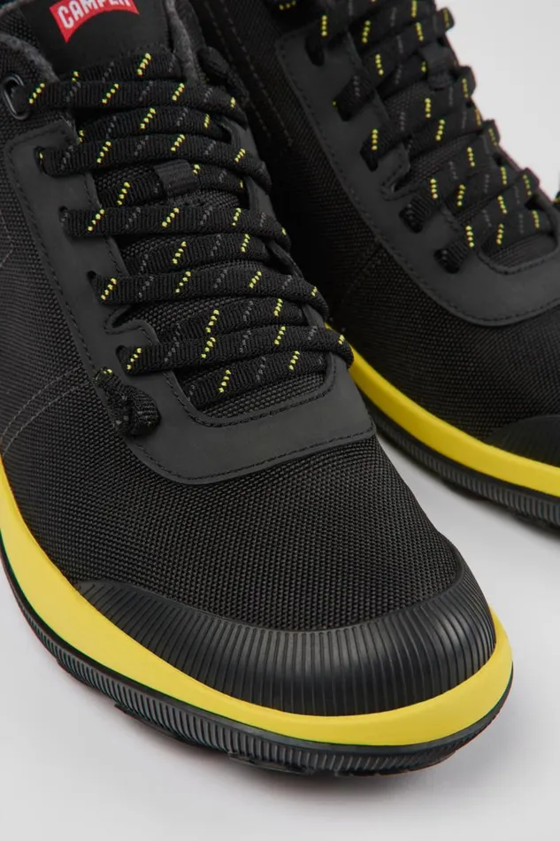 Men Camper Ankle Boots Peu Pista GORETEX Black Textile Ankle Boots