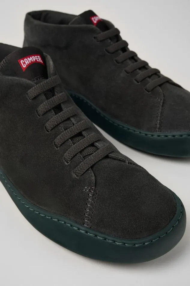 Men Camper Ankle Boots Peu Touring Gray Nubuck Sneakers