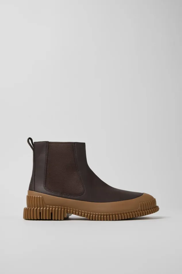 Men Camper Ankle Boots Pix Brown Leather Chelsea Bootie Men Camper Ankle Boots Pix Brown Leather Chelsea Bootie