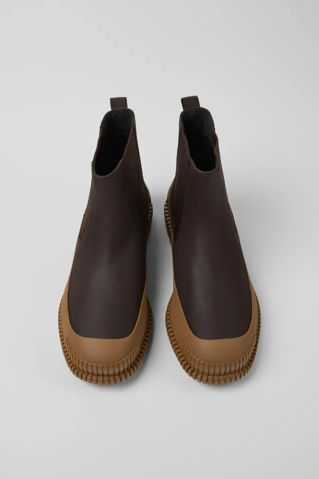 Men Camper Ankle Boots Pix Brown Leather Chelsea Bootie Men Camper Ankle Boots Pix Brown Leather Chelsea Bootie