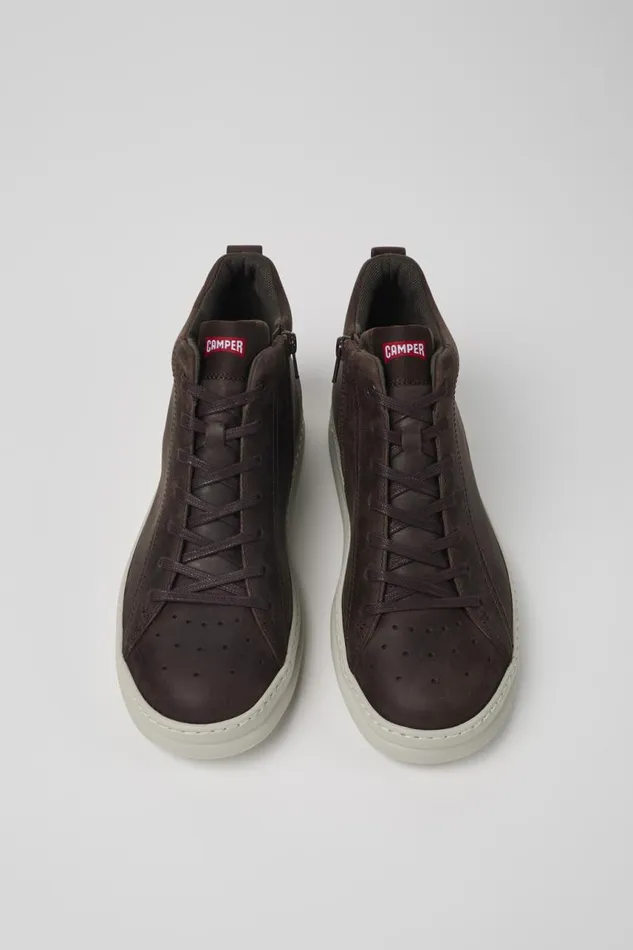 Men Camper Ankle Boots Runner Brown Nubuck Ankle Boots Men Camper Ankle Boots Runner Brown Nubuck Ankle Boots