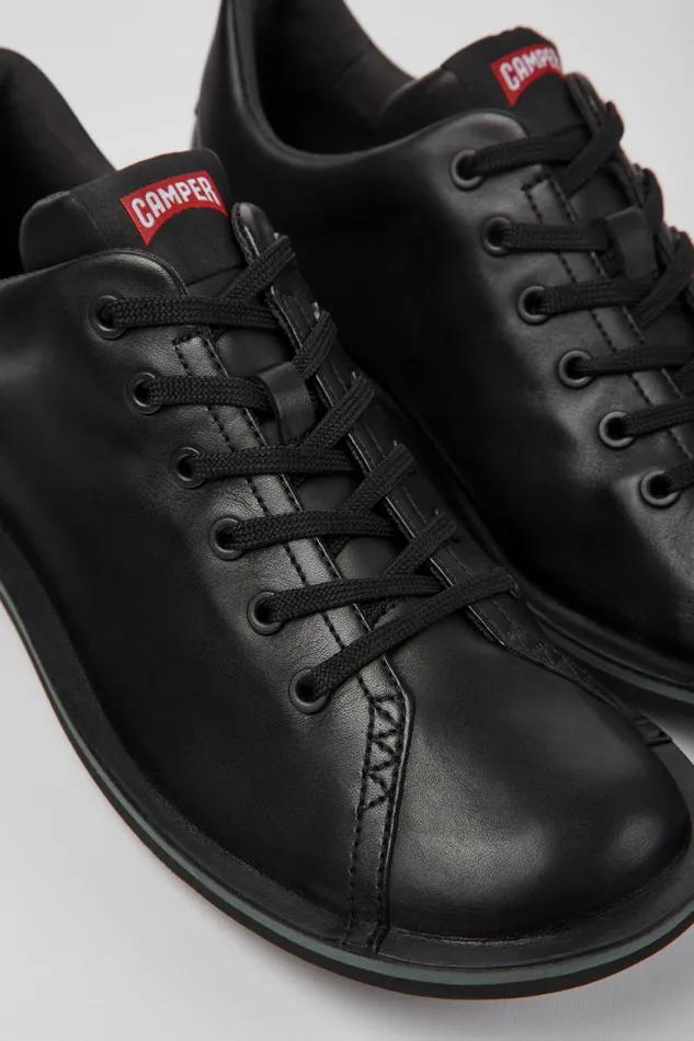Men Camper Casual Shoes Beetle Black Leather Shoes