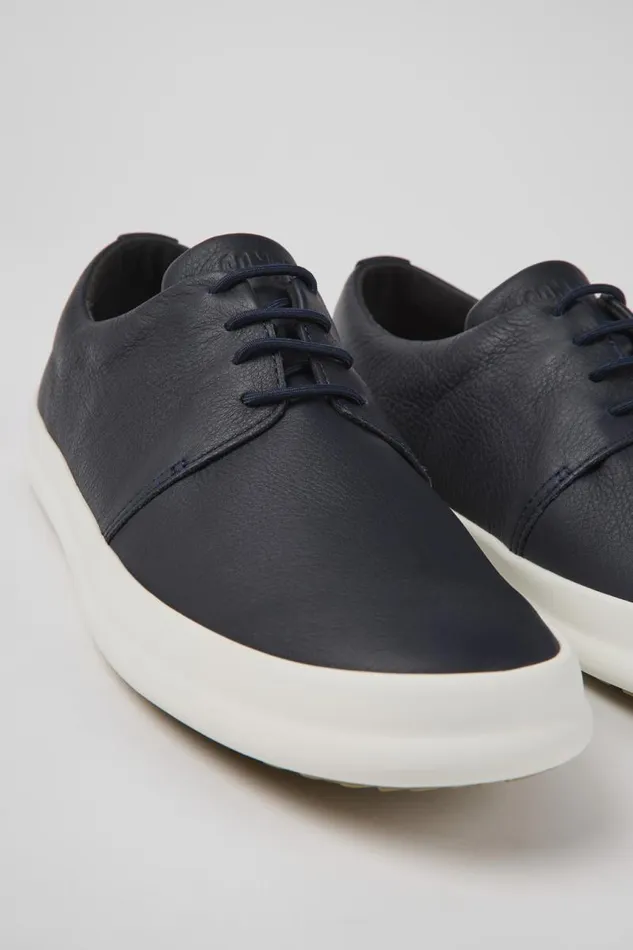 Men Camper Casual Shoes Chasis Blue Leather Shoes