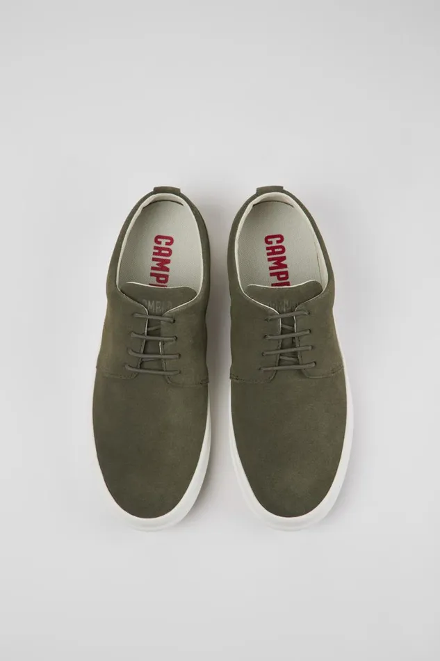 Men Camper Casual Shoes Chasis Green Nubuck Shoes Men Camper Casual Shoes Chasis Green Nubuck Shoes