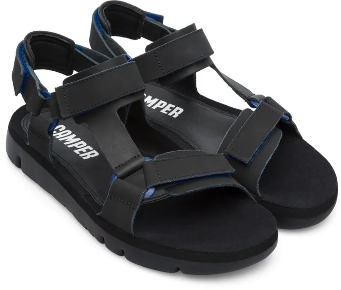 Men Camper Casual Shoes Oruga Black Sporty Strap Sandal