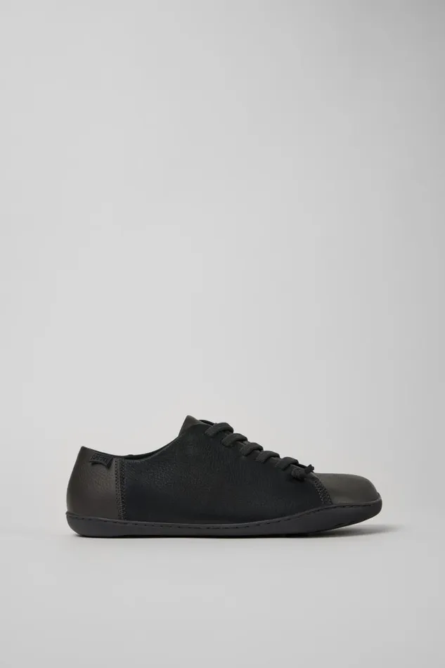 Men Camper Casual Shoes Twins Blackgray Leather Shoes