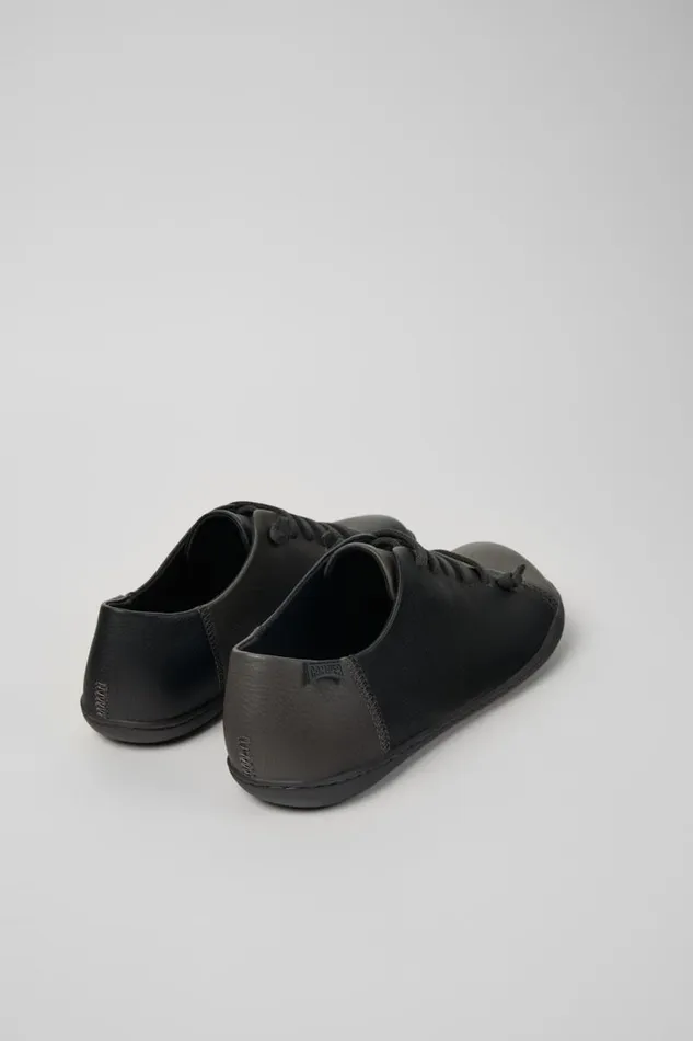Men Camper Casual Shoes Twins Blackgray Leather Shoes