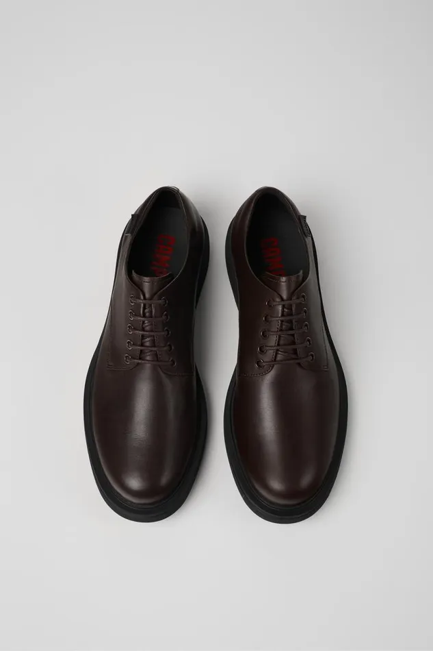 Men Camper Formal Shoes Norman Brown Leather Shoes