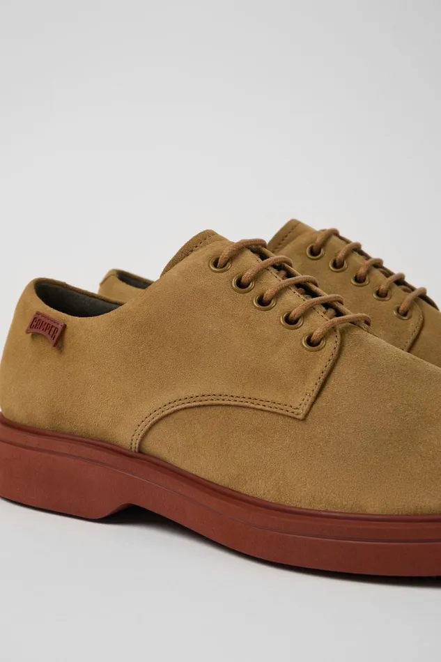 Men Camper Formal Shoes Norman Light Brown Nubuck Shoes
