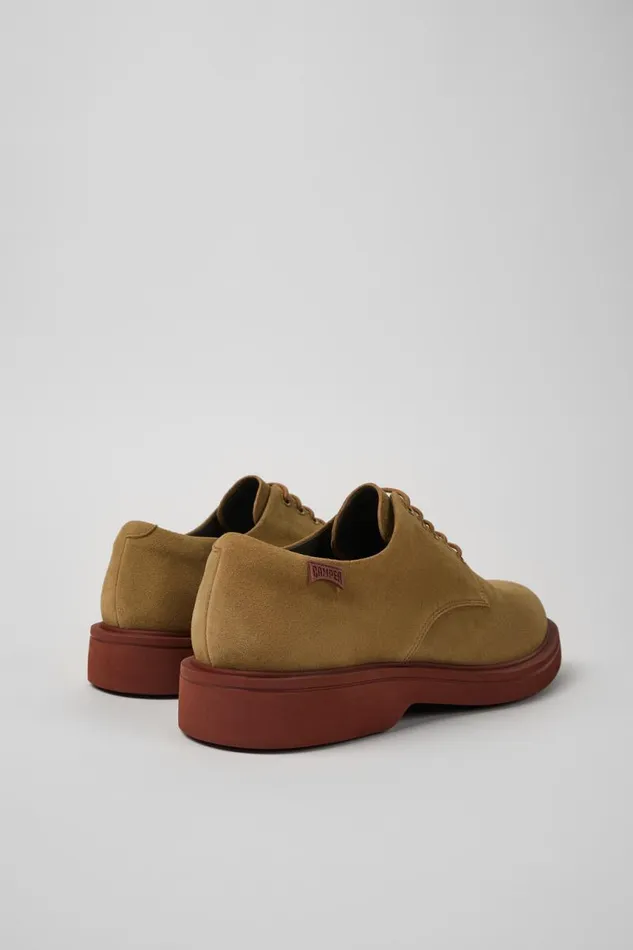 Men Camper Formal Shoes Norman Light Brown Nubuck Shoes Men Camper Formal Shoes Norman Light Brown Nubuck Shoes