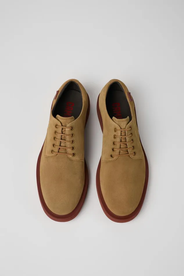 Men Camper Formal Shoes Norman Light Brown Nubuck Shoes Men Camper Formal Shoes Norman Light Brown Nubuck Shoes