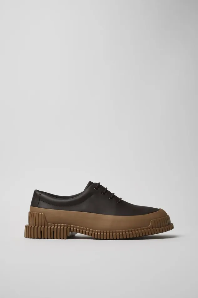 Men Camper Formal Shoes Pix Brown Leather Shoe