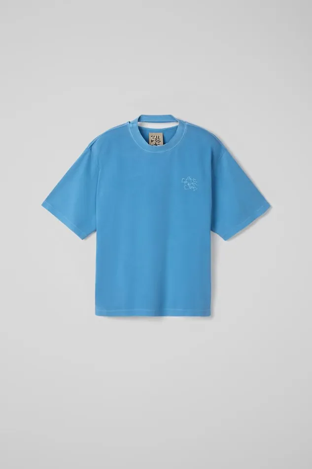 Men Camper Jersey TShirt Blue Organic Cotton TShirt