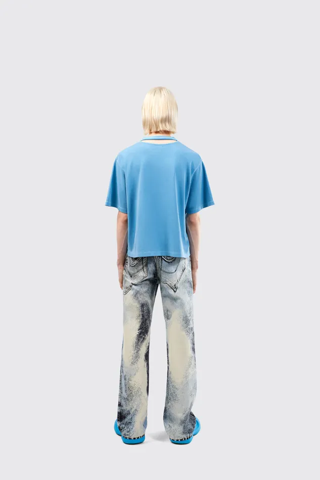Men Camper Jersey TShirt Blue Organic Cotton TShirt