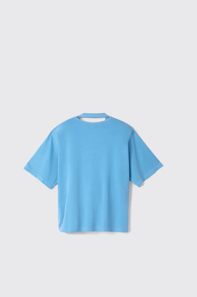 Men Camper Jersey TShirt Blue Organic Cotton TShirt