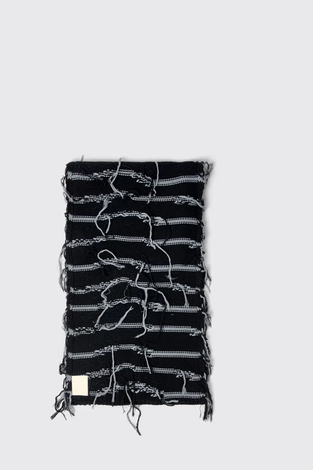 Men Camper Knit Knit Scarf Black Intarsia Knit Scarf Men Camper Knit Knit Scarf Black Intarsia Knit Scarf