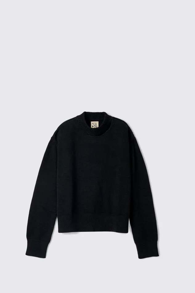 Men Camper Knit Melange Knit Sweater Black Melange Knit Sweater