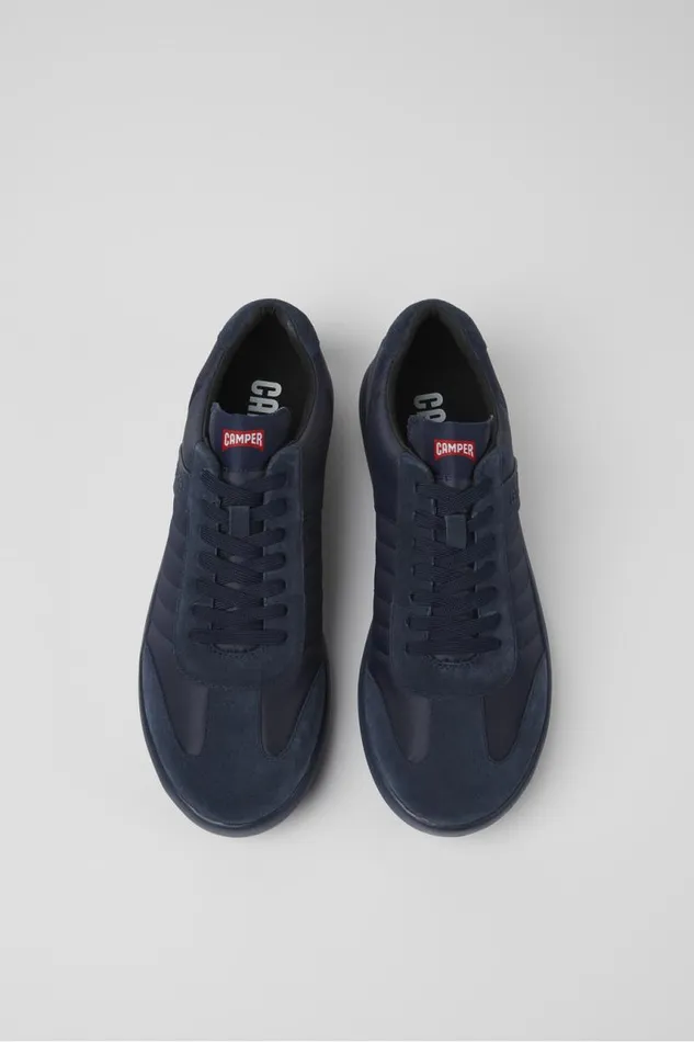 Men Camper Sneakers Pelotas XLite Blue Recycled PET And Nubuck Sneaker Men Camper Sneakers Pelotas XLite Blue Recycled PET And Nubuck Sneaker