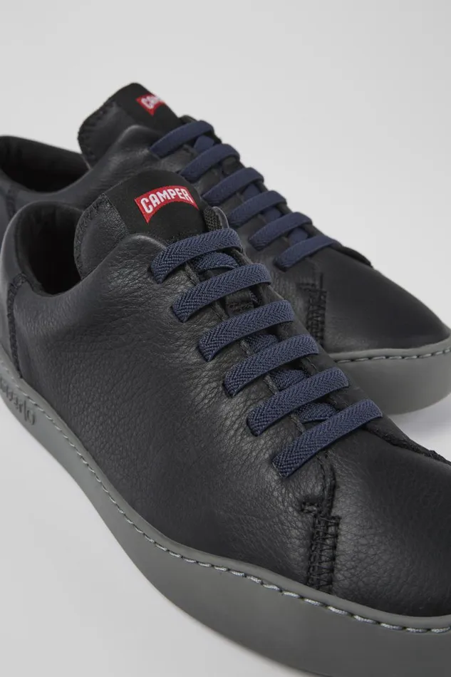 Men Camper Sneakers Peu Touring Black Leather Sneakers