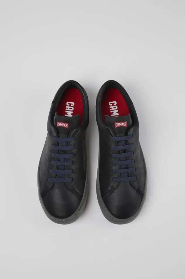 Men Camper Sneakers Peu Touring Black Leather Sneakers