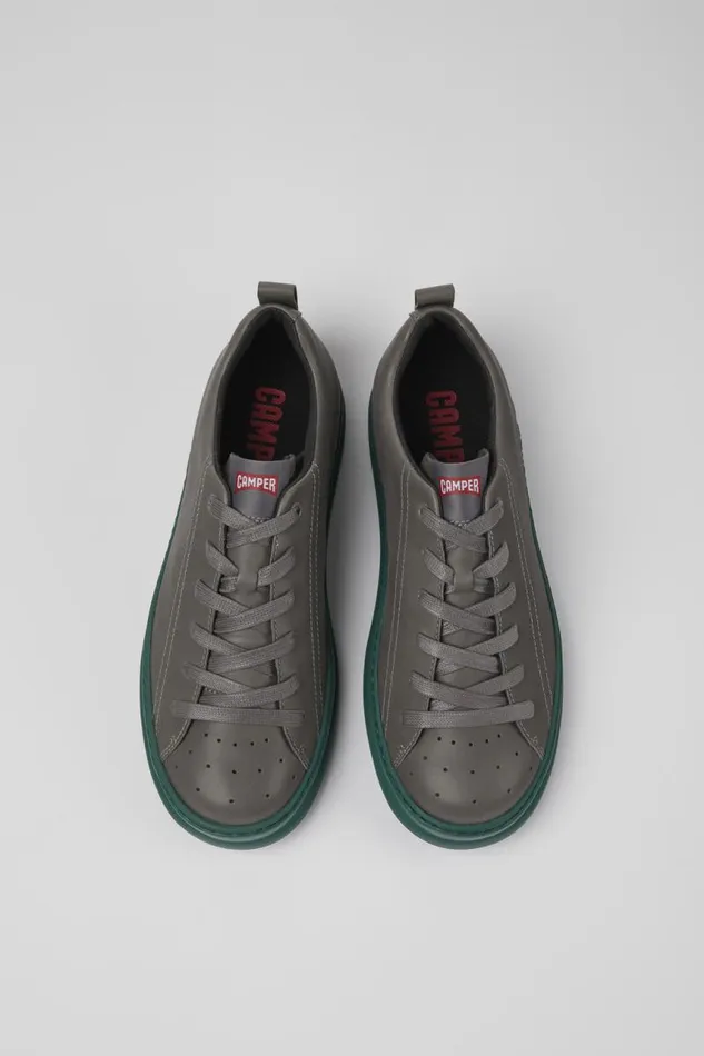 Men Camper Sneakers Runner Gray Leather Sneakers