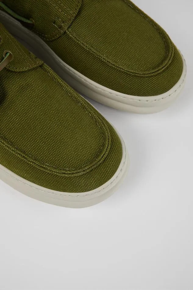 Men Camper Sneakers Runner Green Textile Boat Shoe