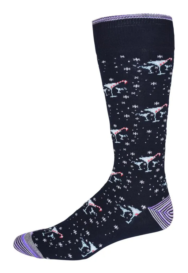 Men CANDY CANE TWIST MENS SOCKS Navy Robert Graham Socks